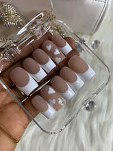 Load image into Gallery viewer, White French tips with hearts