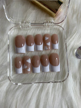 Load image into Gallery viewer, White French tips with hearts