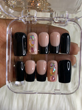 Load image into Gallery viewer, Black French tips with Bling
