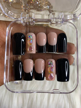 Load image into Gallery viewer, Black French tips with Bling
