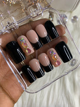 Load image into Gallery viewer, Black French tips with Bling