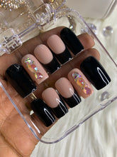 Load image into Gallery viewer, Black French tips with Bling