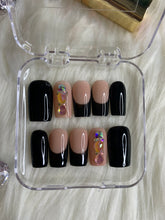 Load image into Gallery viewer, Black French tips with Bling