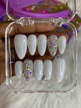 Load image into Gallery viewer, Milky White with Crystals-Press ons